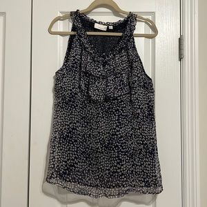Kenar navy patterned sleeveless blouse, size medium